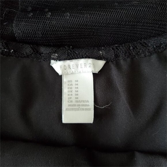 Whimsigoth Black Lace Swiss Dot Sheer Maxi Dress Forever 21 Size M Dark Coquette - Picture 10 of 11